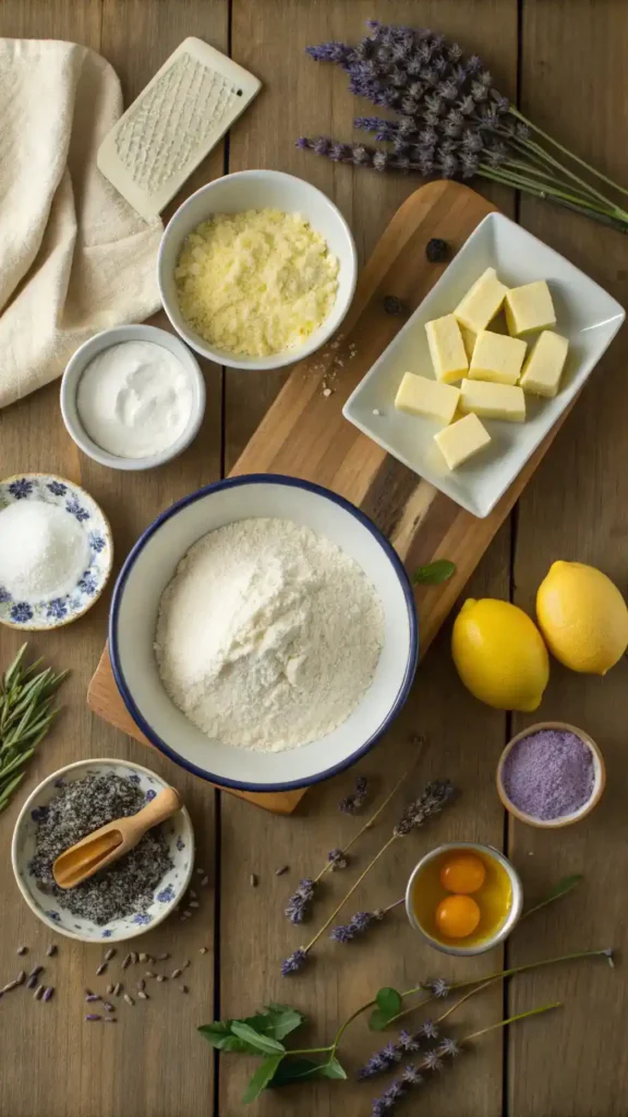 Ingredients for Lavender Lemon Cookies