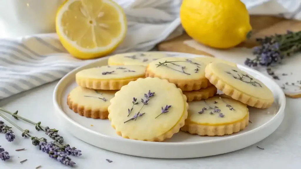 Lavender Lemon Cookies on a plate