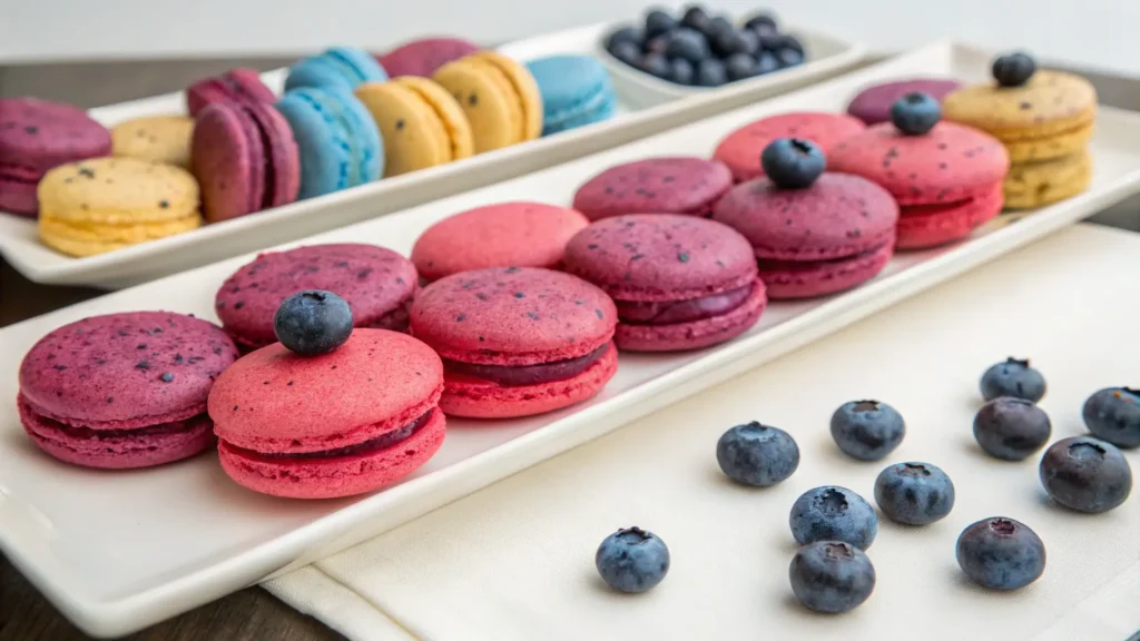 Colorful cookies made with vibrant ingredients