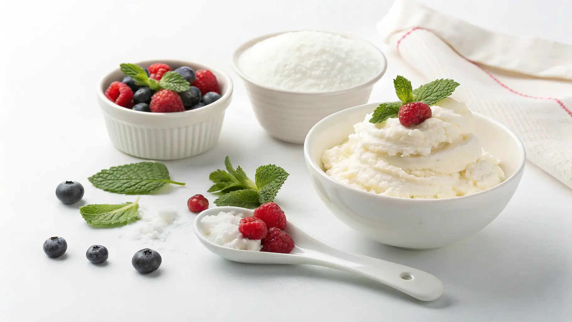 Luxurious snow cream dessert