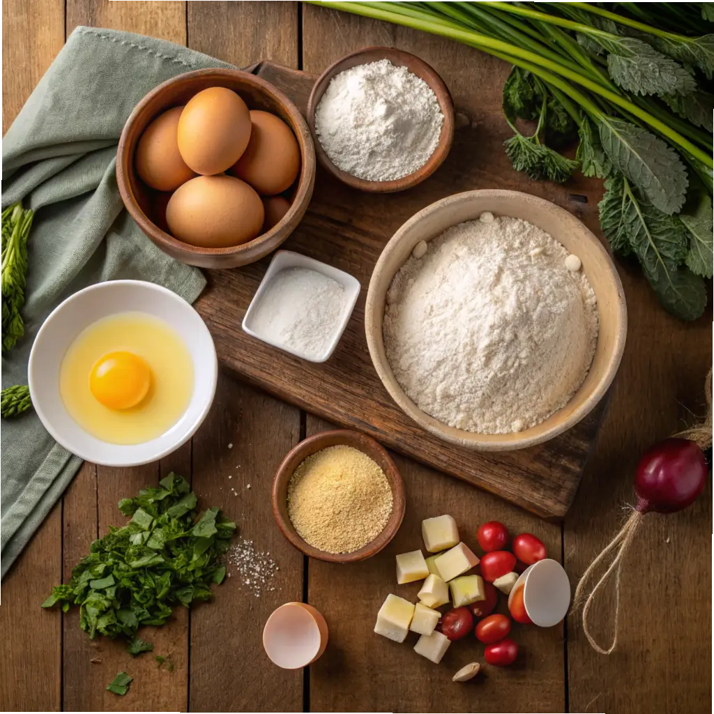 Fresh ingredients for rising recipes