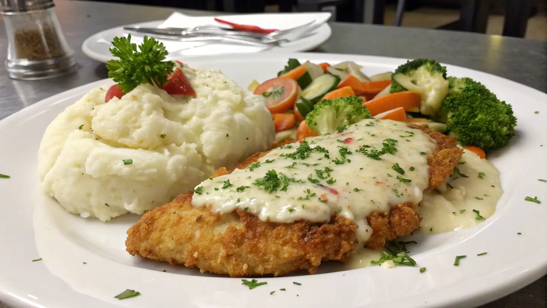Unique Longhorn Parmesan Crusted Chicken Presentation