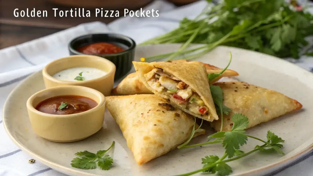 Golden Tortilla Pizza Pockets
