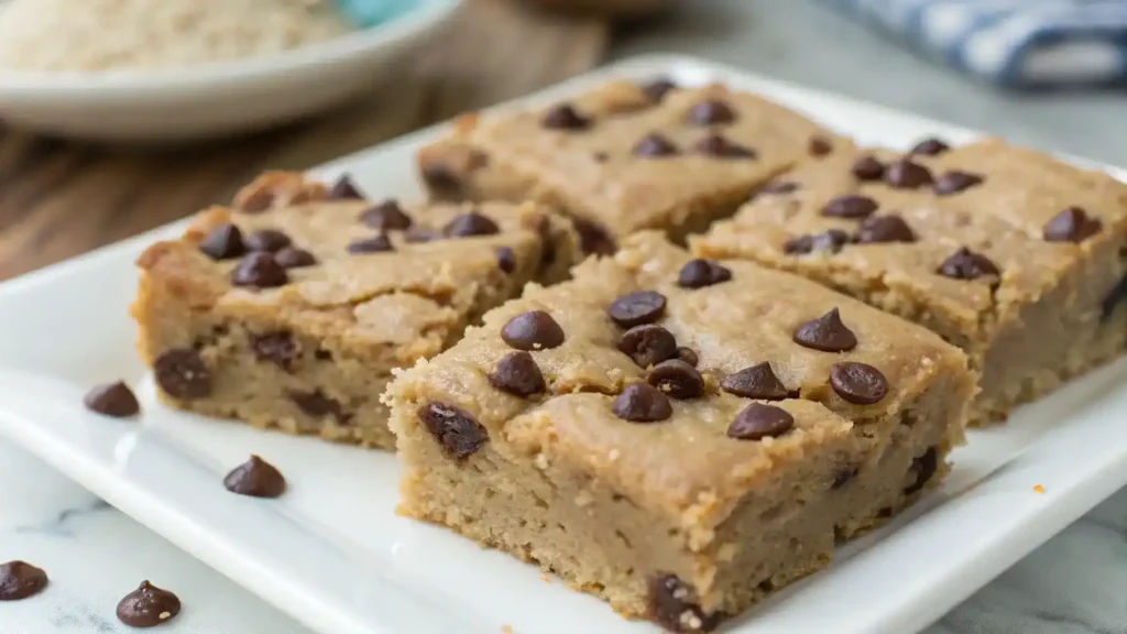 Freshly Baked Morning Peanut Butter Greek Yogurt Blondies