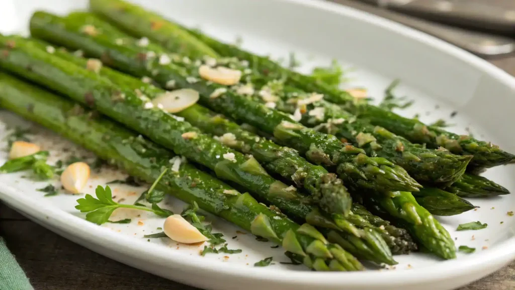 Garlic Herb Foil Grilled Asparagus Spears