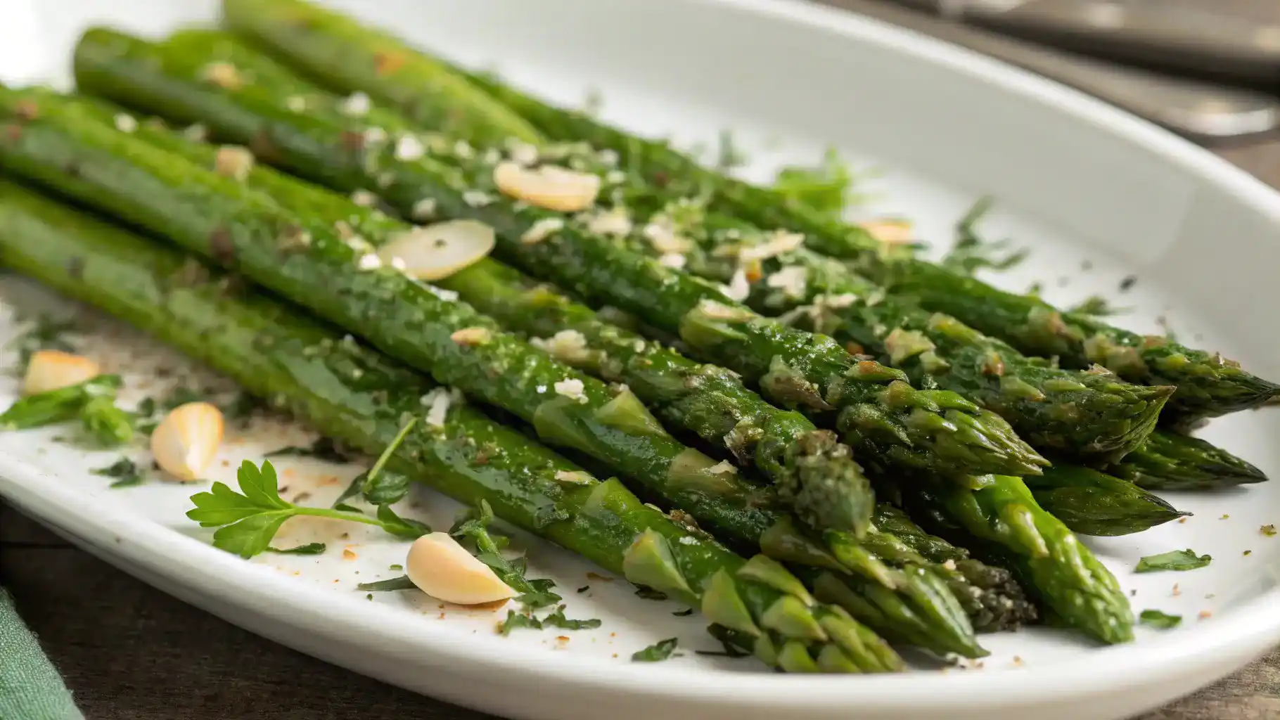 Garlic Herb Foil Grilled Asparagus Spears