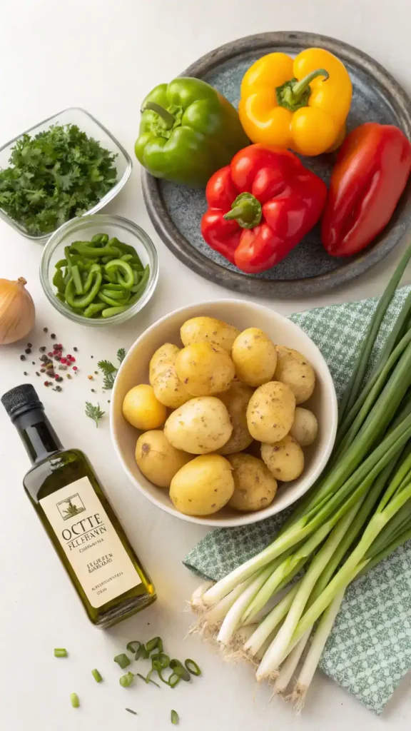 Ingredients for ozette potato salad.