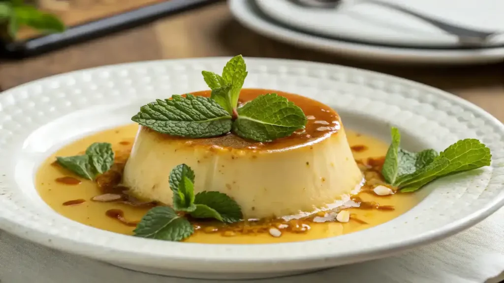 Creamy Custard with Caramel Topping