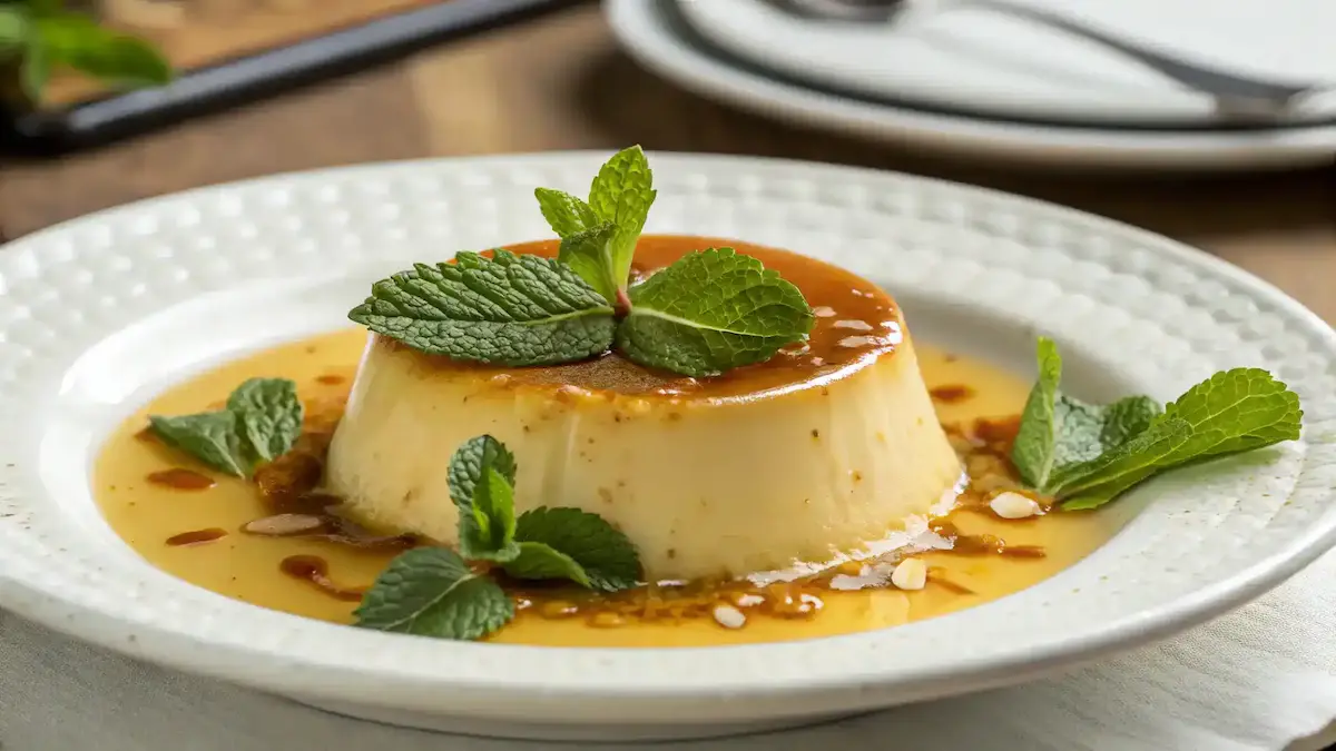 Creamy Custard with Caramel Topping