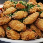 Crispy Costco Chicken Wings served with dipping sauces