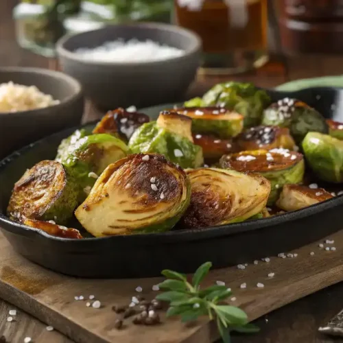 Roasted brussel sprouts with maple glaze