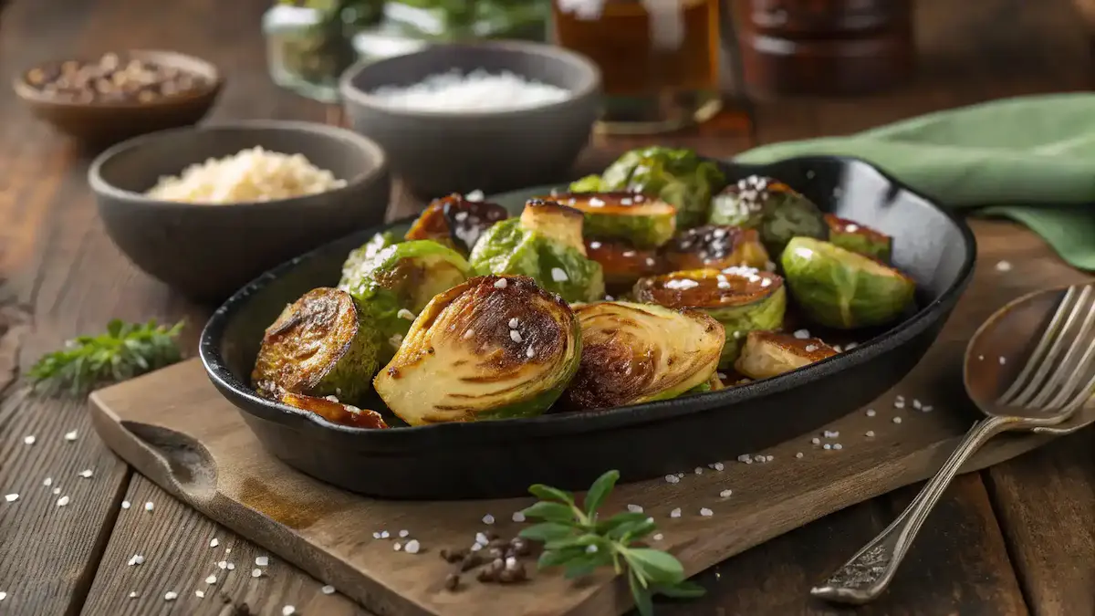 Roasted brussel sprouts with maple glaze