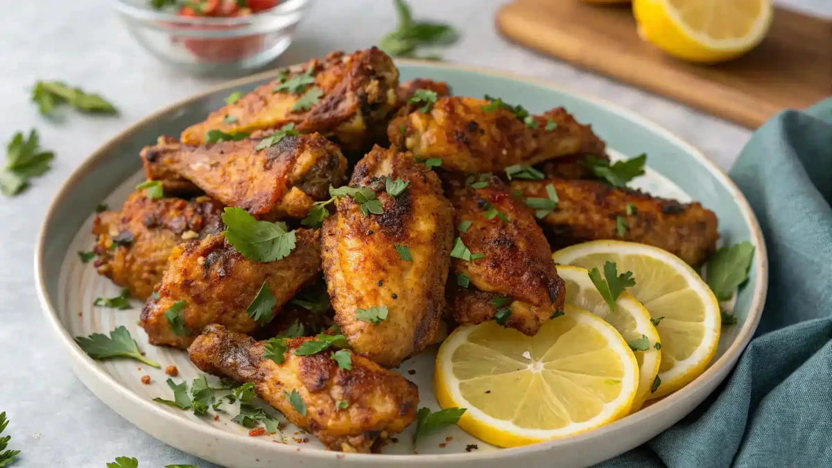 Za'atar Chicken Wings on a plate