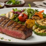 Plated Denver steak with sides