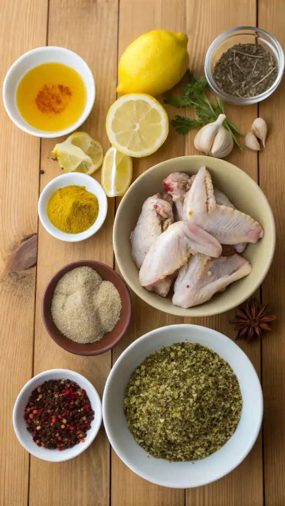 Ingredients for Za'atar Chicken Wings