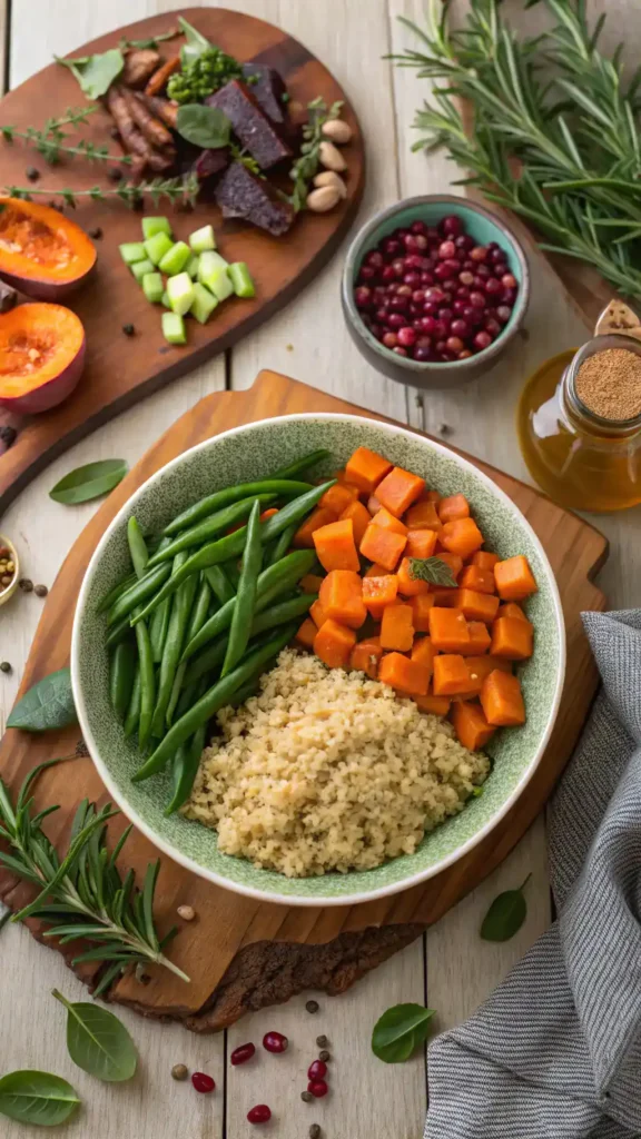 Fresh ingredients for Thanksgiving recipes