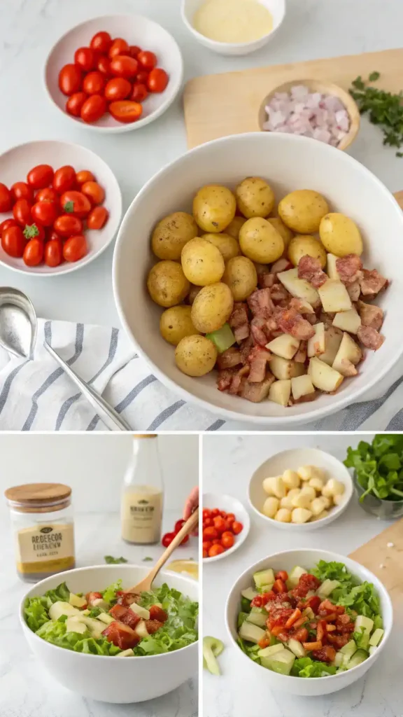 Step-by-step guide to making BLT Potato Salad
