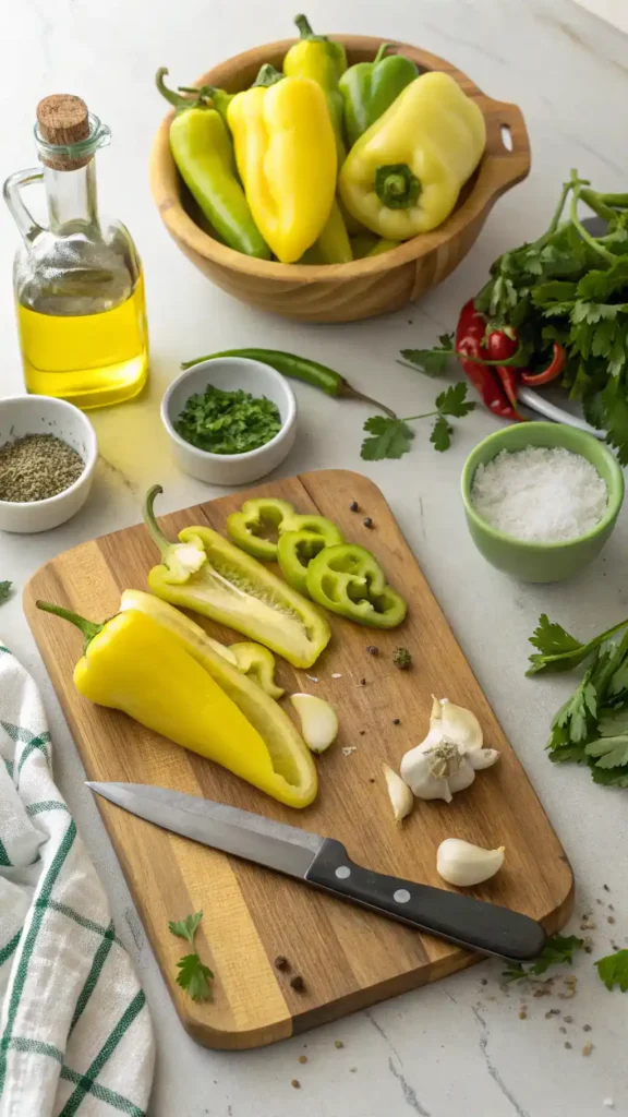 Ingredients for banana peppers