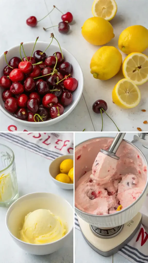 Making Lemon Cherry Gelato