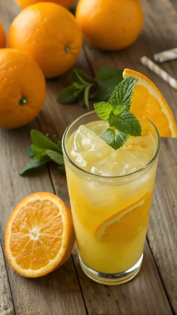 Freshly squeezed orange juice in a glass