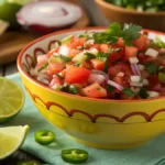 Fresh Pico de Gallo salsa in a bowl