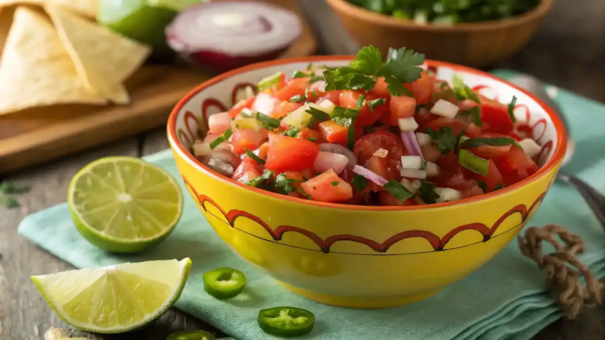 Fresh Pico de Gallo salsa in a bowl
