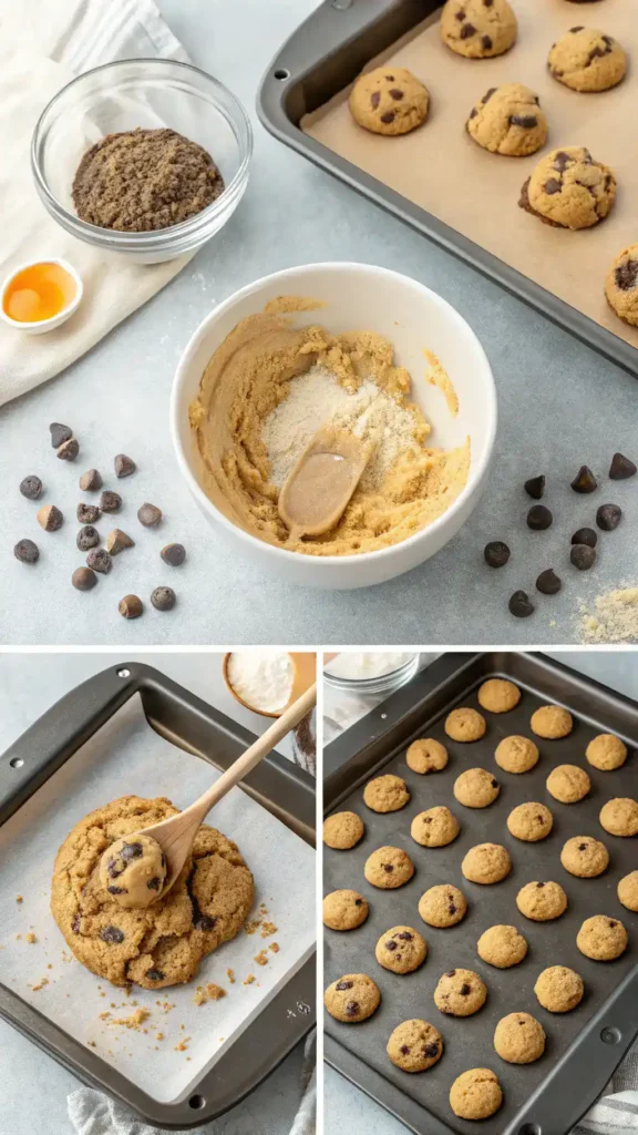 Step-by-step process of making Small Batch Chocolate Chip Cookies