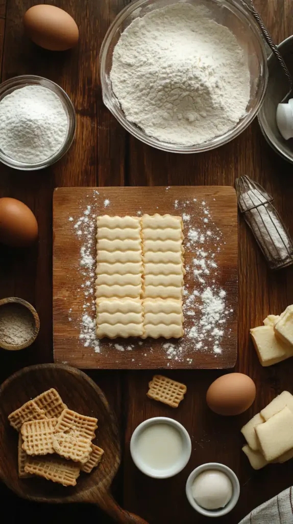 Making wafer cookies in a cozy kitchen.