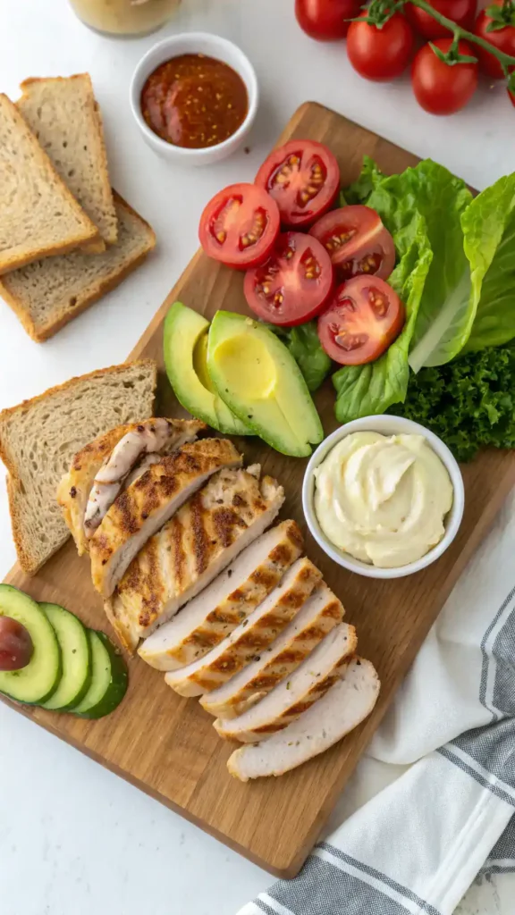 Ingredients for Chicken Club Sandwich