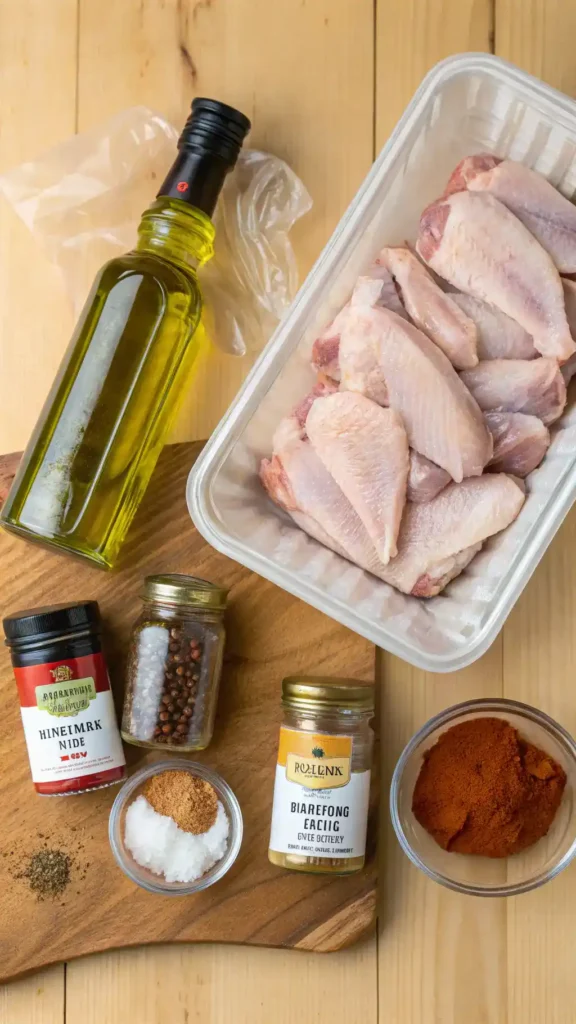 Ingredients for Frozen Chicken Wings in Air Fryer