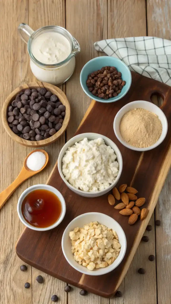 Ingredients for Cottage Cheese Cookie Dough