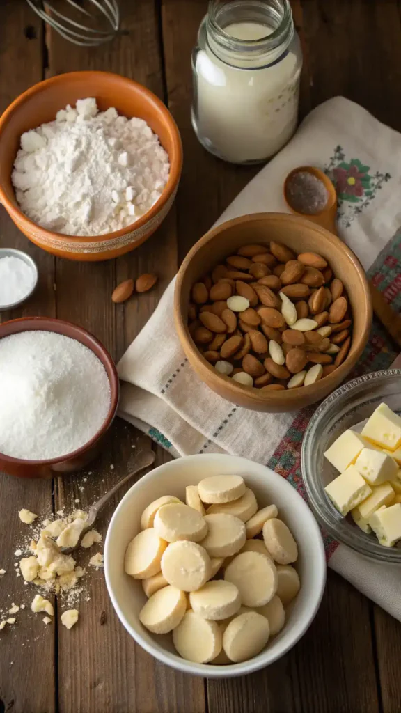 Ingredients for Danish Wedding Cookies