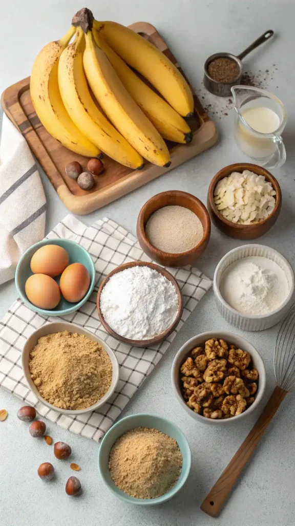 Ingredients for Hawaiian banana bread