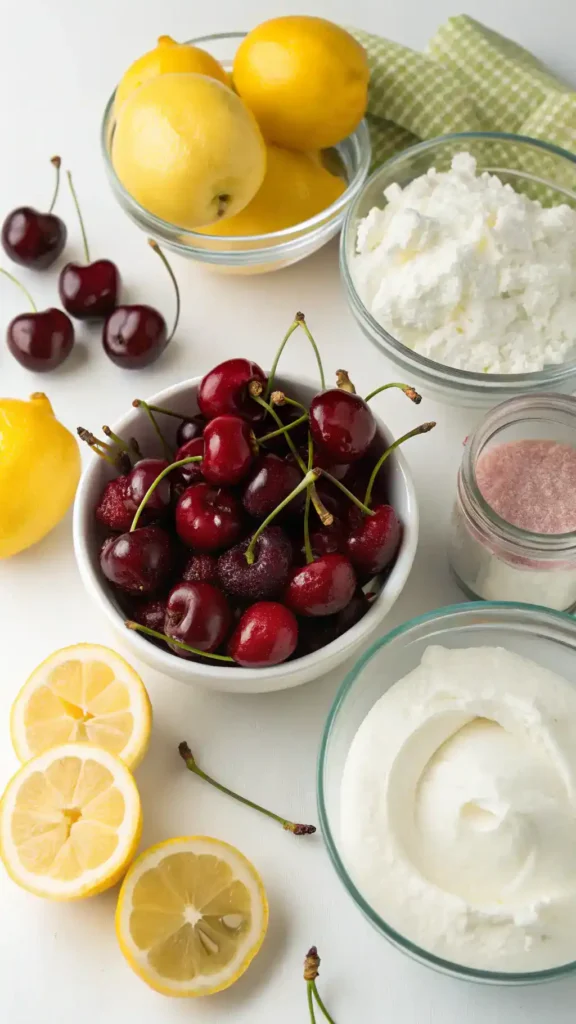 Ingredients for Lemon Cherry Gelato