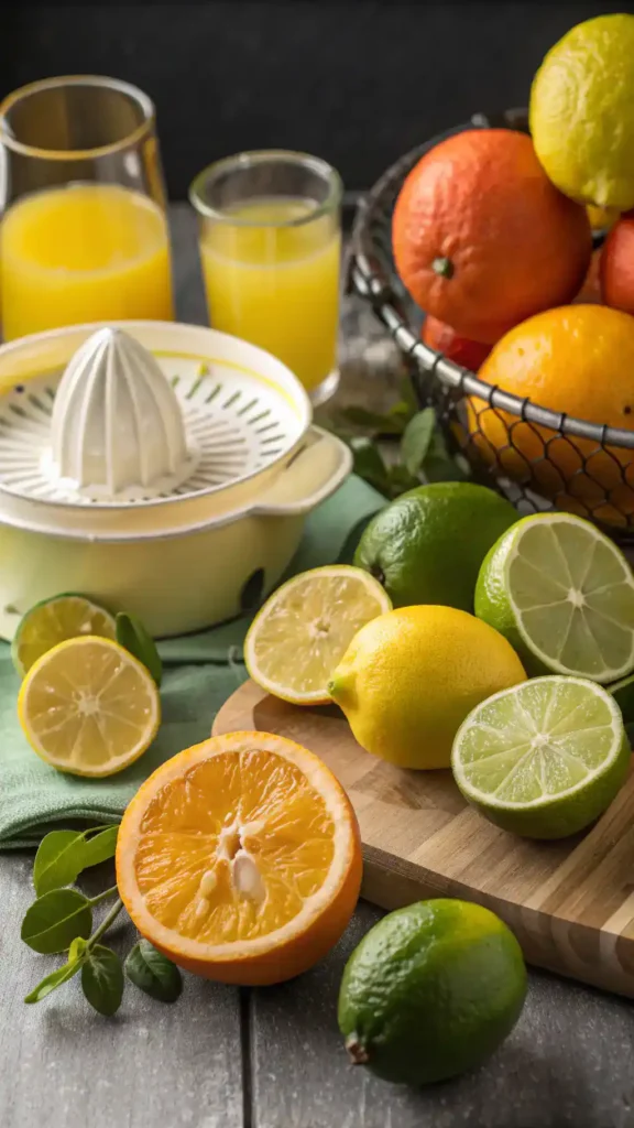 Fresh lemons and limes for juicing.