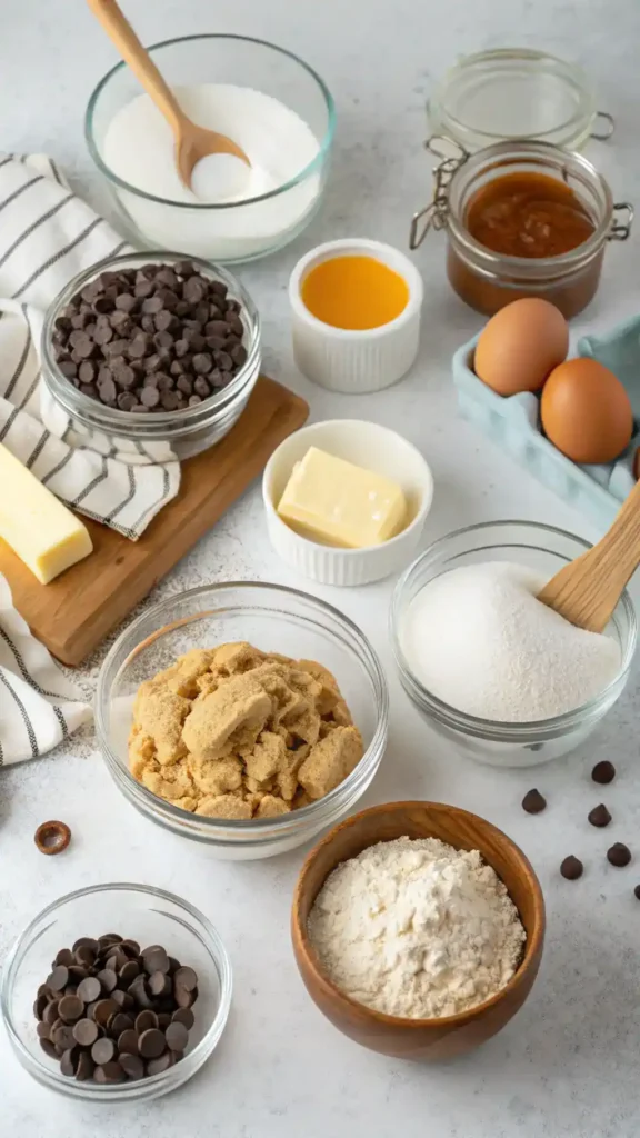 Ingredients for Small Batch Chocolate Chip Cookies