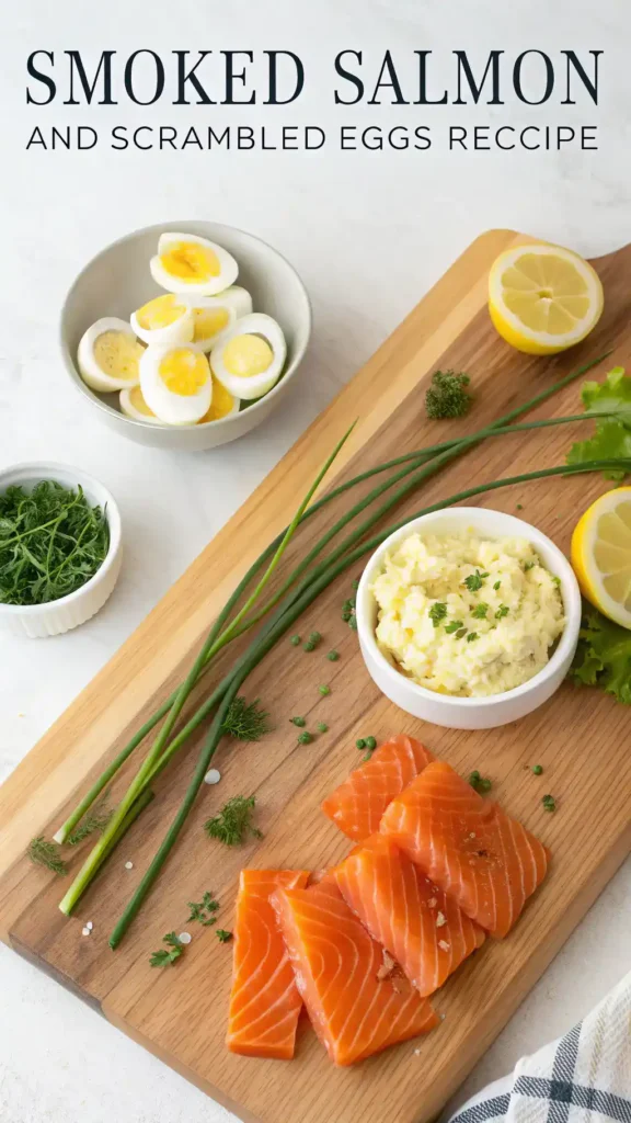 Ingredients for Smoked Salmon and Scrambled Eggs