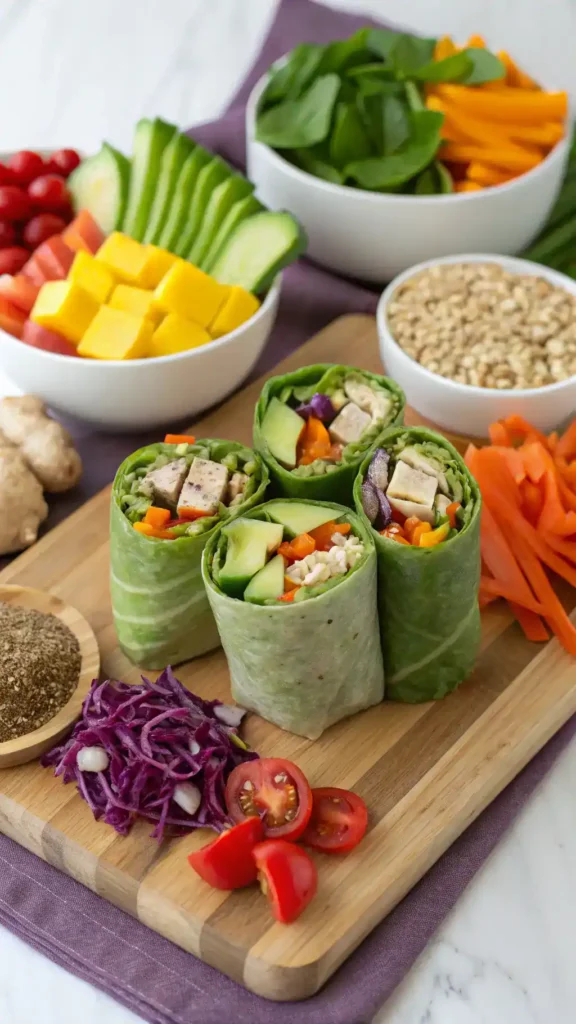 Fresh ingredients for wraps