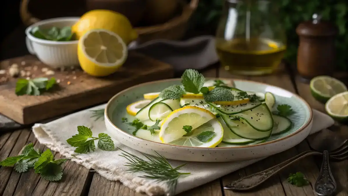 Plated Lemon Cucumber dish