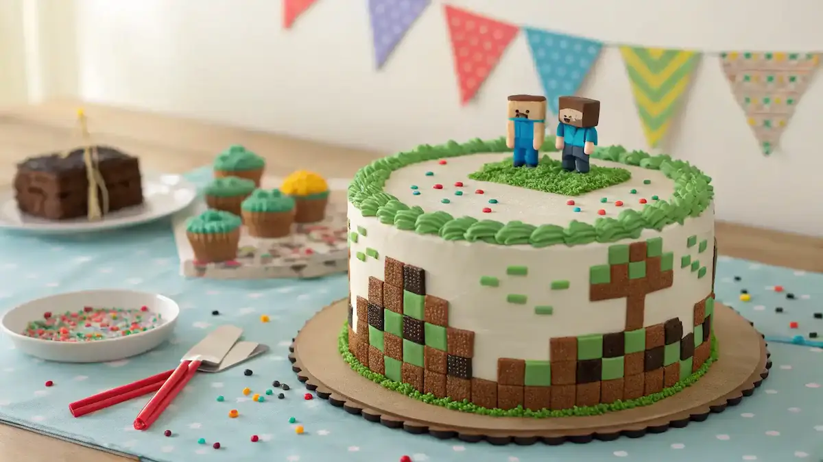 Finished Minecraft Cake