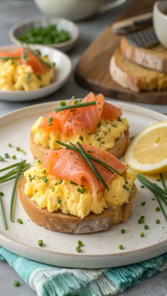Delicious Smoked Salmon and Scrambled Eggs