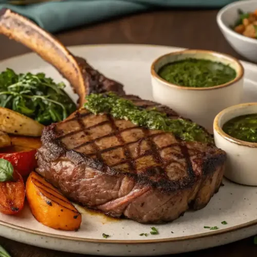 Tomahawk Steak with sides