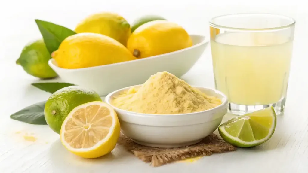 True Lemon powder with fresh lemons.