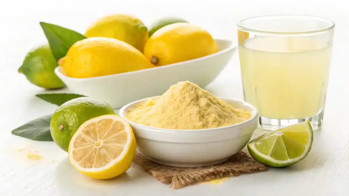 True Lemon powder with fresh lemons.