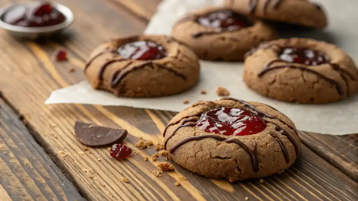 Freshly Baked Chocolate Thumbprint Cookies