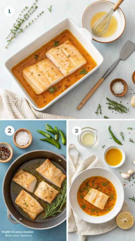 Cooking process for Chilean Sea Bass