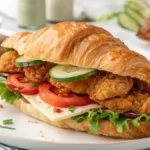 Finished Crispy Chicken Croissant Sandwich