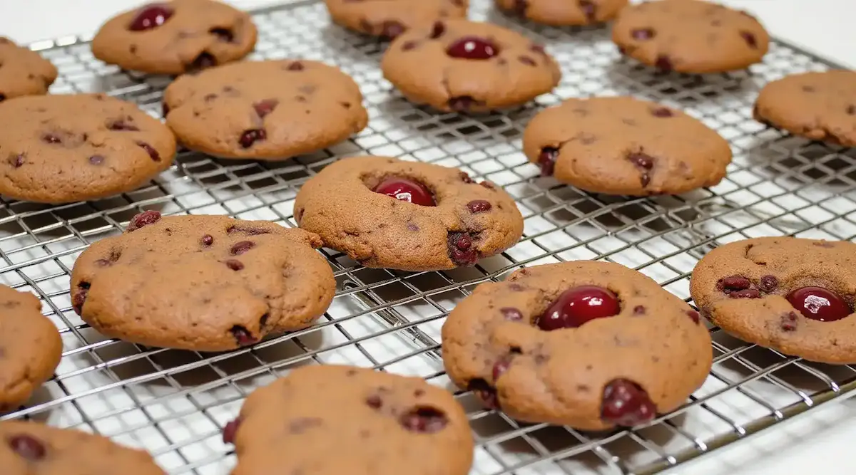 Freshly Baked Chocolate Cherry Cookies