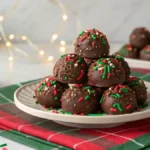 Finished Christmas Chocolate Rice Krispie Balls