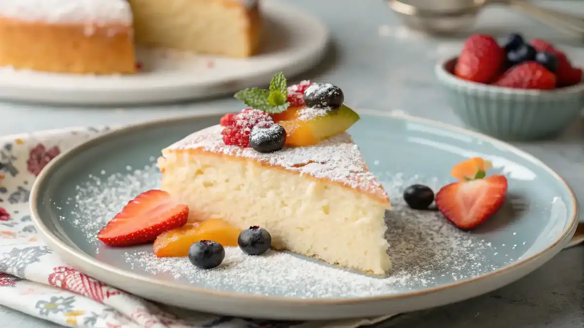 Slice of Light & Fluffy Yogurt Cloud Cake